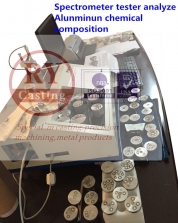 Spectrometer tester analyze for Aluminum chemical composition