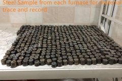 Steel sample from each furnace left for material trace and record