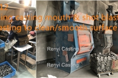 Step 11 Grinding casting mouth & shot blasting casting