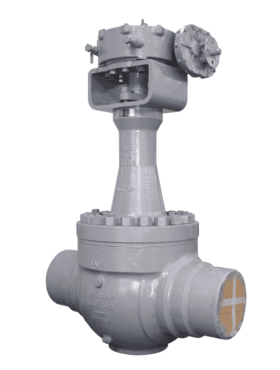 Cast steel cryogenic gate valve with gear actuator and flanged connections